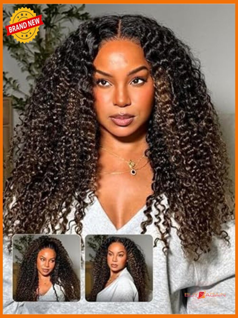 7x5 No Slip Burmese Curly Drawstring Wig Human Hair Finger Coil Ends Lace Front